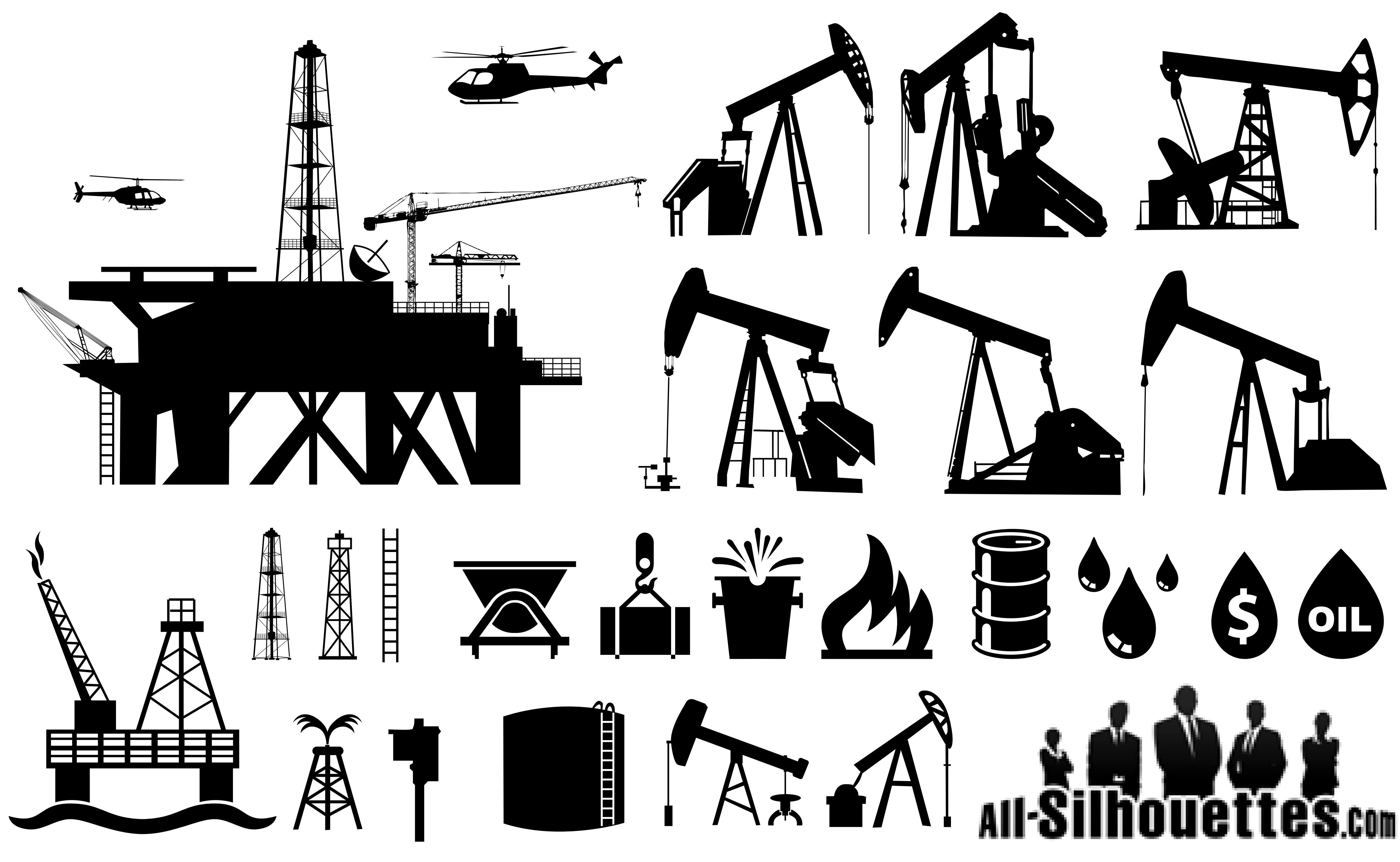 4792x2950 Oilfield Silhouettes Vector Free Download, Logo, Icons, Brand