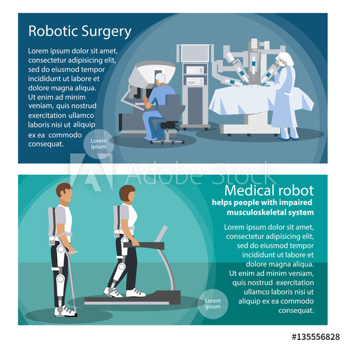 500x500 Horizontal Banners Set Of Tools For Robotic Surgery And The Robot