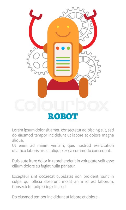 483x800 Robot Poster With Text Sample And Stock Vector Colourbox