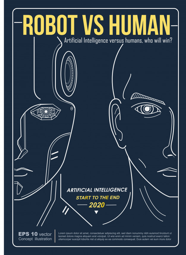 626x857 Robot Vs Human Industry Poster Design Vector Premium Download