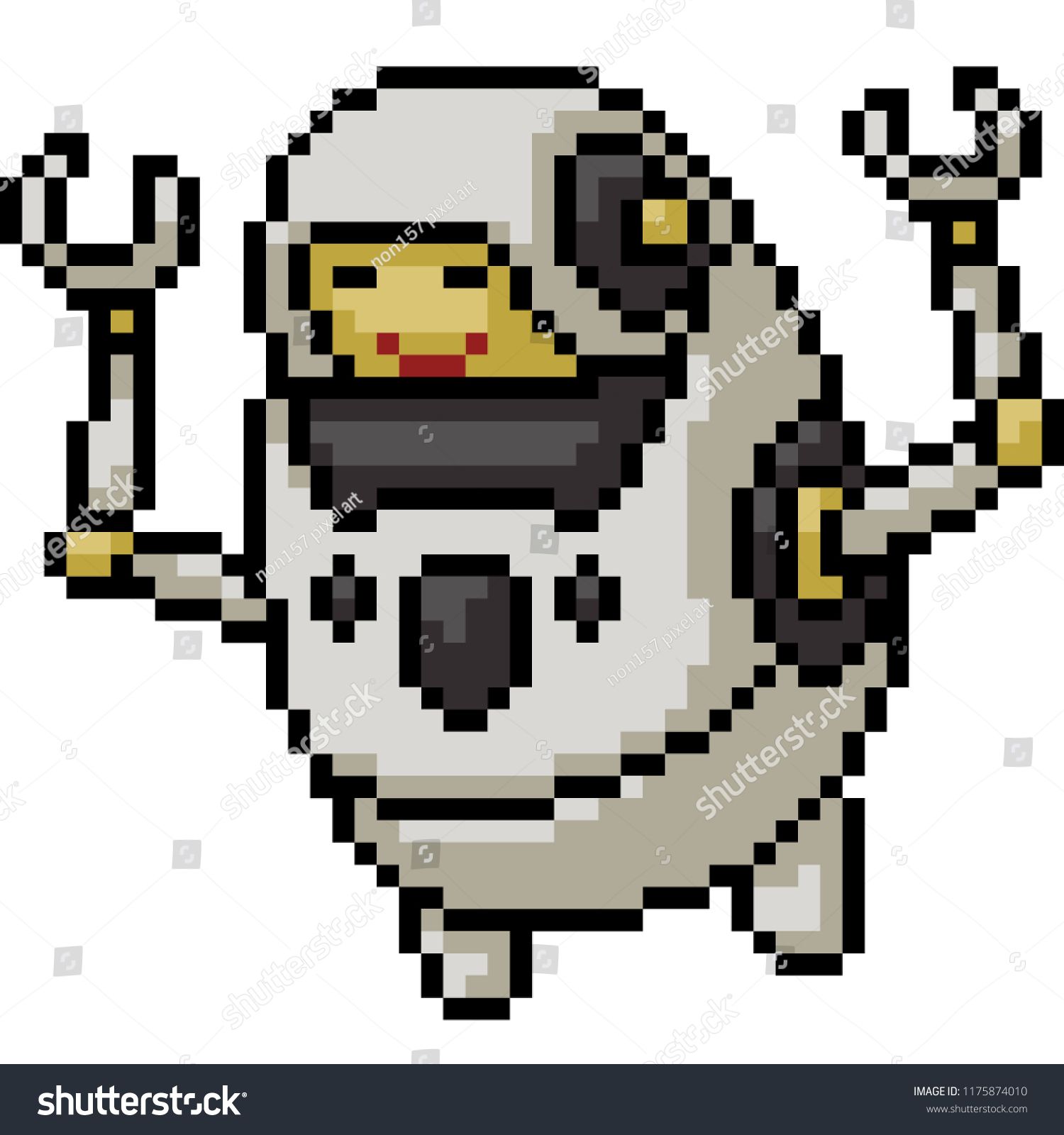 1500x1600 Vector Pixel Art Robot Modern Isolated Cartoonr