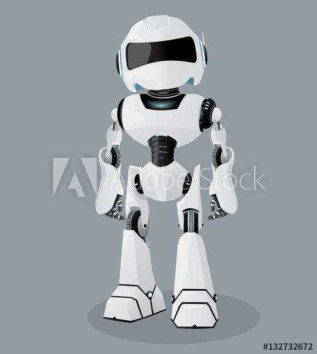 Vector Realistic Illustration Of The White Robot Vector Robot 447x500 Vector Realistic Illustration Of The White Robot Vector Robot