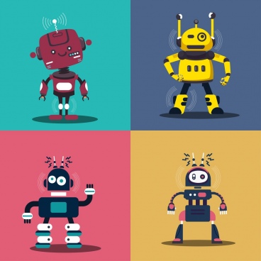 368x368 Vector Robot Icon Set Free Vector Download