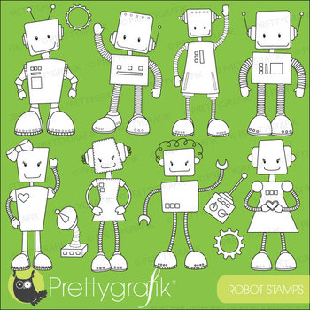 350x350 Robot Stamps Commercial Use, Vector Graphics, Images