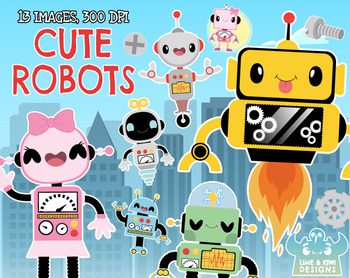 350x278 Cute Robot Clipart, Instant Download Vector Art, Commercial Use