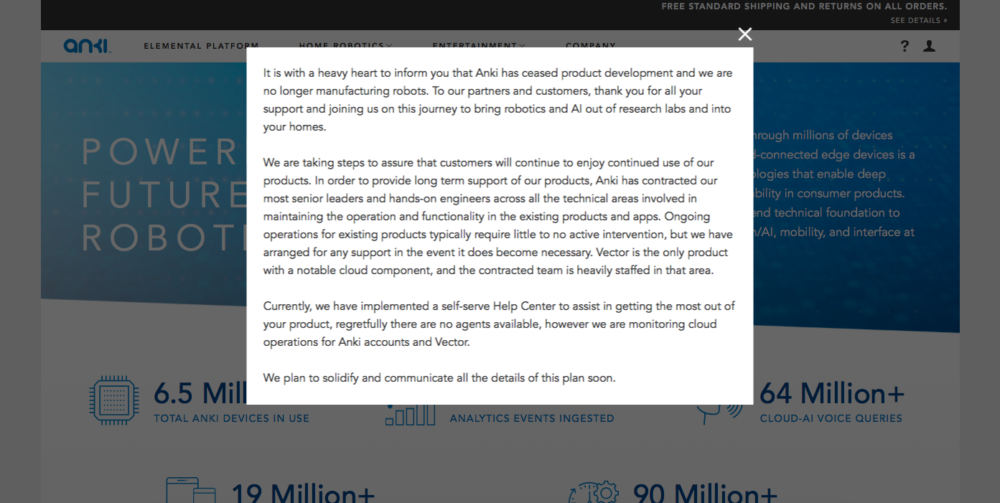 1000x503 Anki Addresses Shutdown, Ongoing Support For Robots
