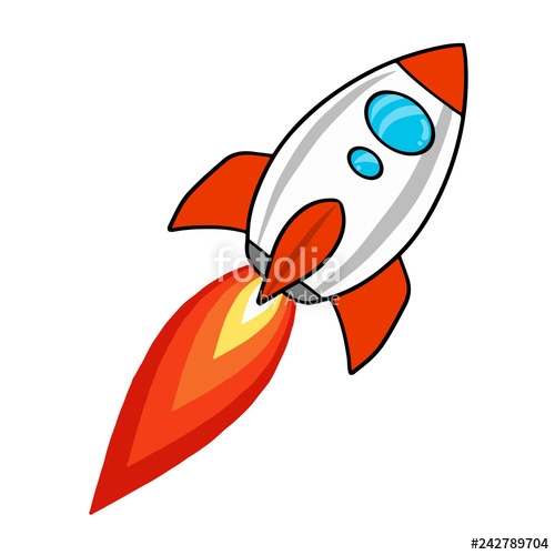 500x500 Rocket Ship Icon, Vector Illustration Stock Image And Royalty