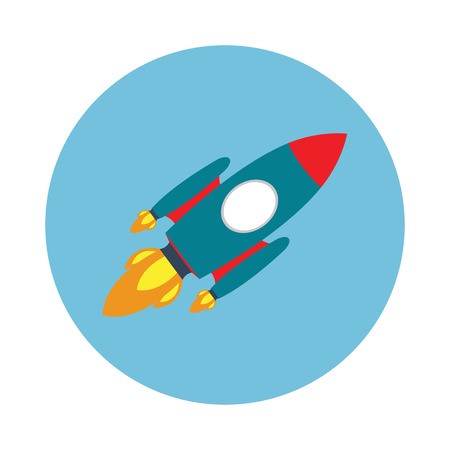 450x450 Vector Rocket Icon, Rocket Ship In A Flat Style, Project Start Up