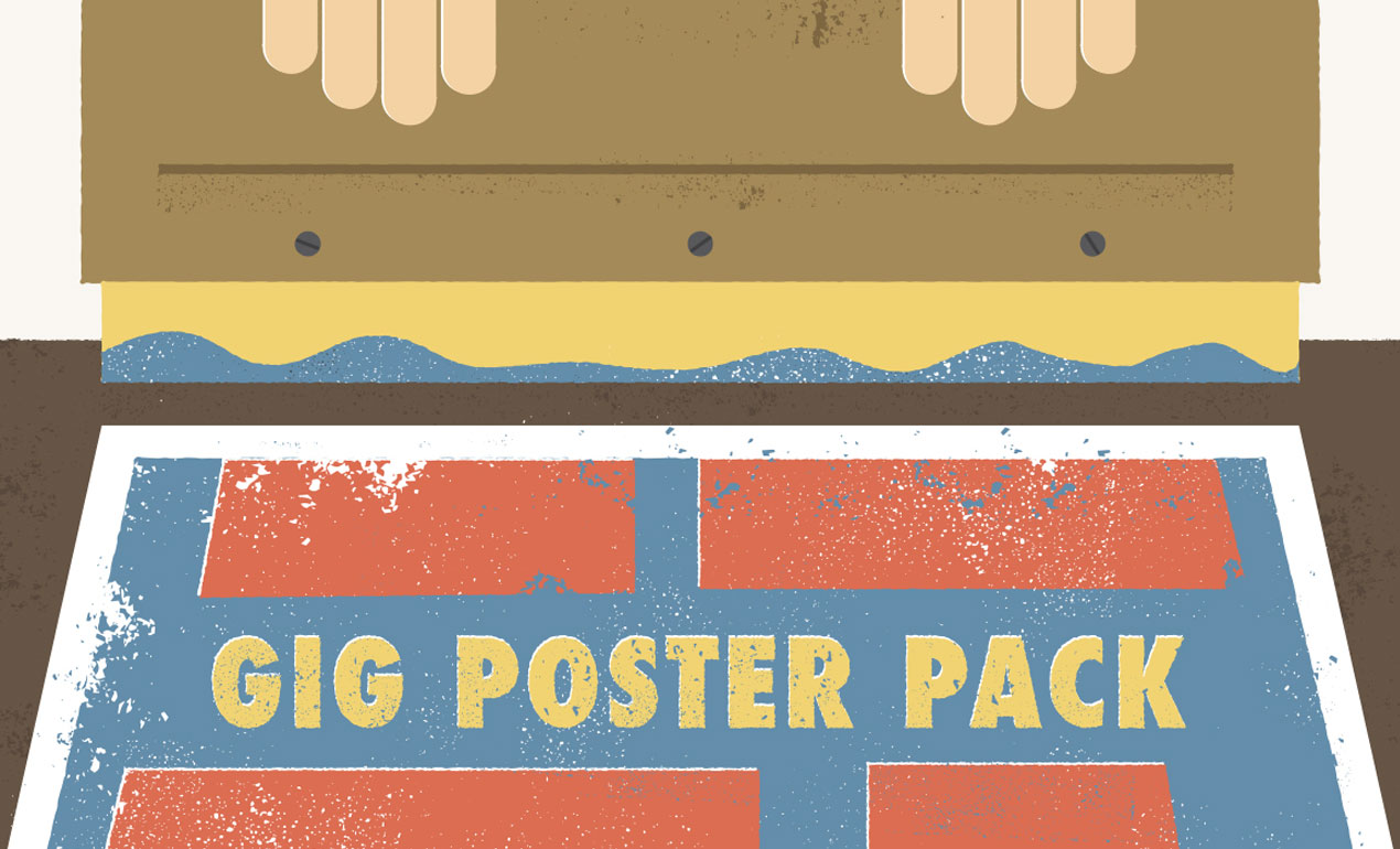 1270x770 Gig Poster Vector Textures Pack Bonus Halftones