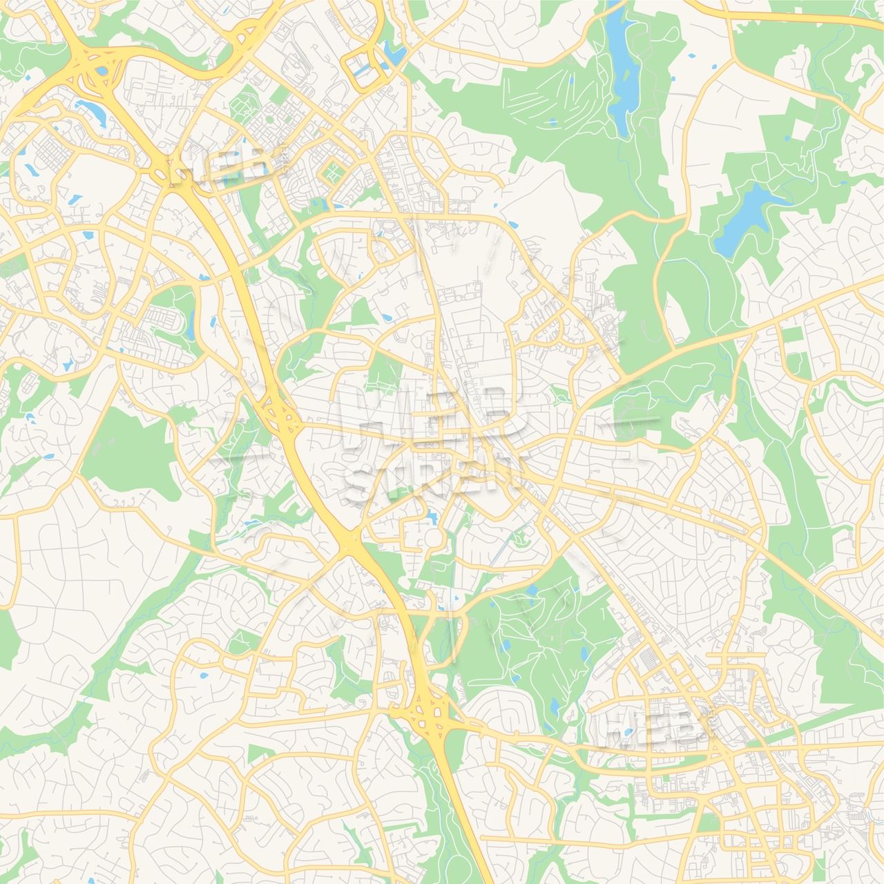 1280x1280 Empty Vector Map Of Rockville, Maryland, Usa Maps Vector