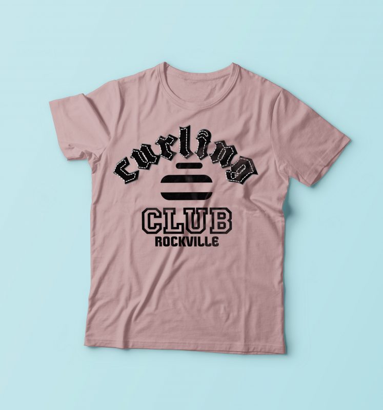 747x800 Curling Club Rockville T Shirt Vector