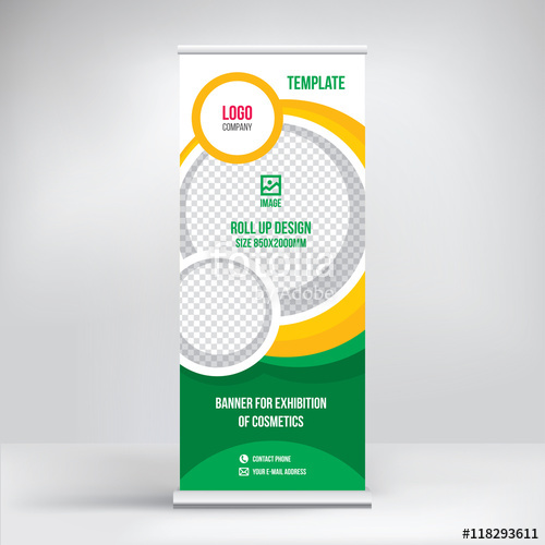 Roll Up, Banner For Presentation Template Of Cosmetics Stock 500x500 Roll Up, Banner For Presentation Template Of Cosmetics Stock