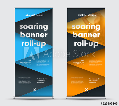 Set Of Vector Roll Up Banners With Intersecting Black, Yellow 500x448 Set Of Vector Roll Up Banners With Intersecting Black, Yellow