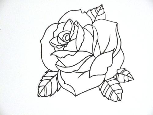 500x375 Rose Outlines On Watercolor Background Stock Vector Rose Outlines