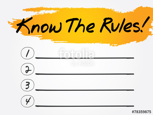 500x375 Know The Rules Blank List, Vector Concept Background Stock Image