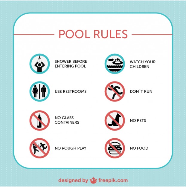 622x626 Pool Safety Rules Signs Vector Free Download