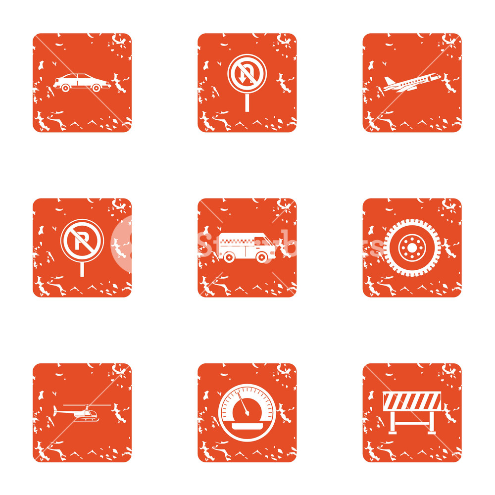 1000x1000 Rules Of Road Icons Set Grunge Set Of Rules Of Road Vector