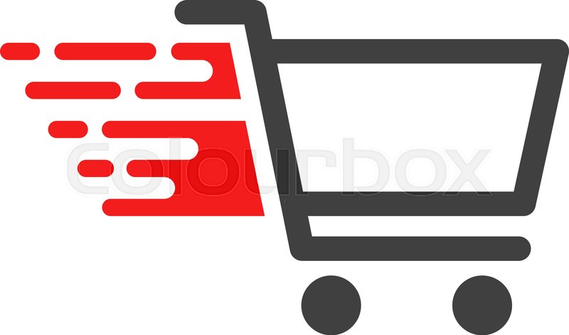 800x471 Shop Cart Icon With Fast Rush Effect Stock Vector Colourbox