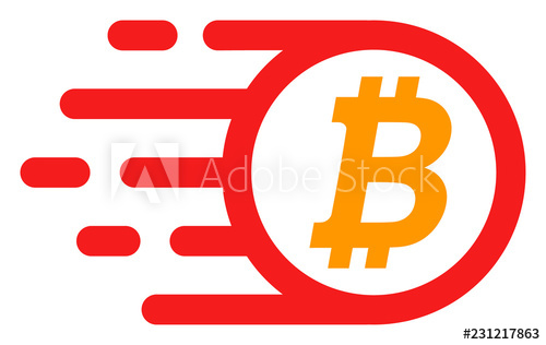 500x316 Bitcon With Fast Rush Effect In Red And Yellow Colors