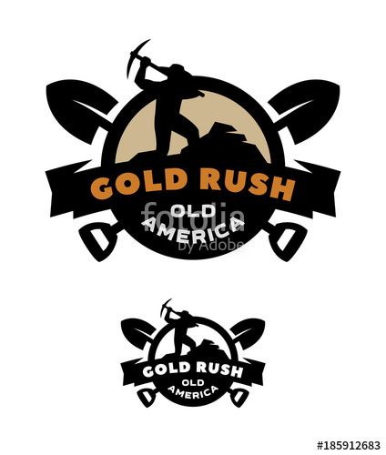 424x500 Gold Rush, Emblem, Logo Stock Image And Royalty Free Vector