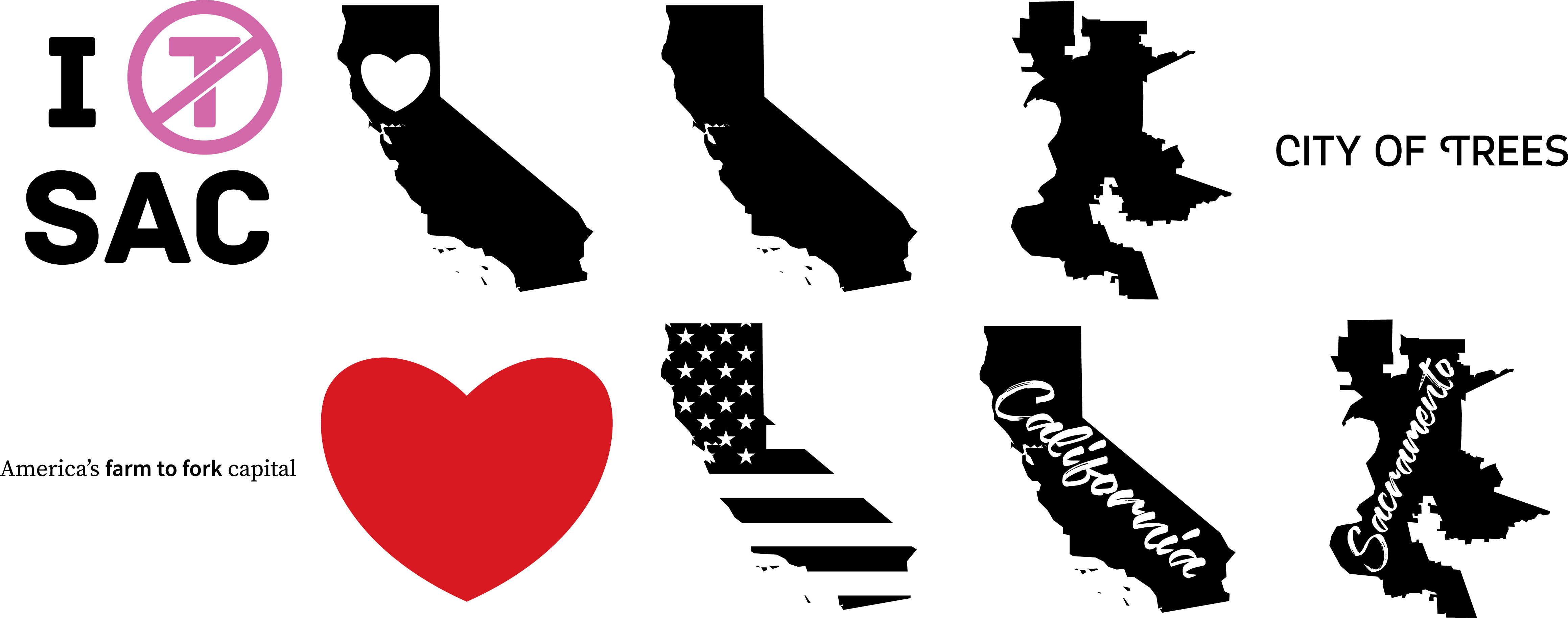 4637x1828 Sacramento California Free Vector Art