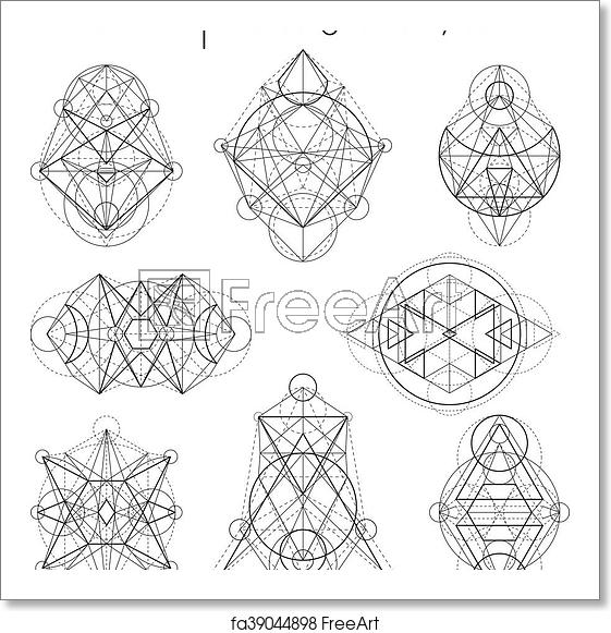 561x581 Free Art Print Of Sacred Geometry Set Abstract Vector Sacred