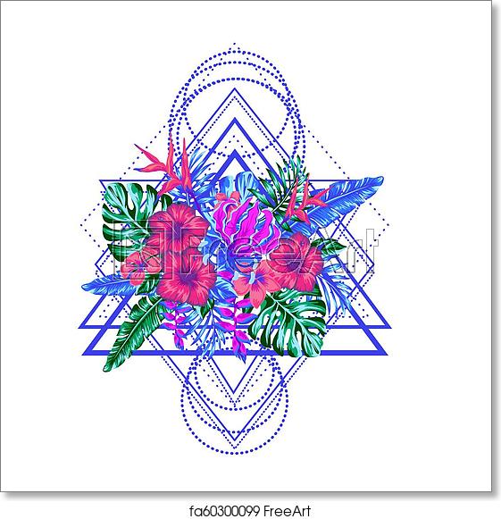 561x581 Free Art Print Of Vector Sacred Geometry Floral Fashionable