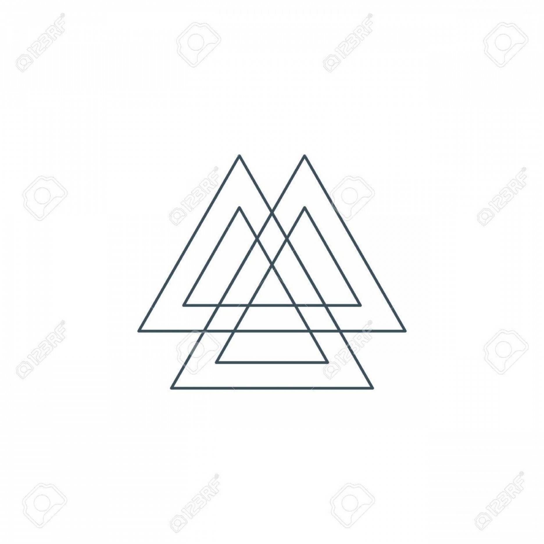 1872x1872 Photostock Vector Sacred Geometry Thin Line Valknut Symbol Ancient