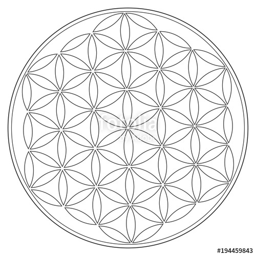 500x500 Sacred Geometry Vector Symbol Flower Of Life, Also Known As