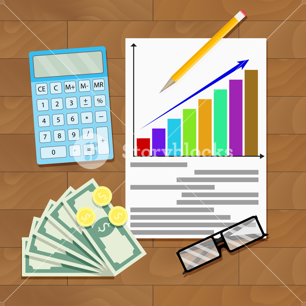 1000x1000 Wage Increase Overhead View Salary Statistics Chart Vector