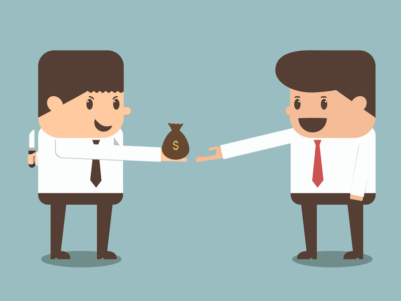 800x600 Tricky Businessman Giving Money To Other Businessman Vector