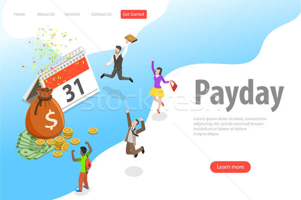 Flat Isometric Vector Landing 600x400 Flat Isometric Vector Landing