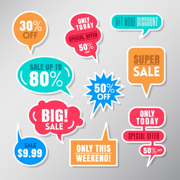 626x626 Speech Bubbles For Sales Vector Free Download