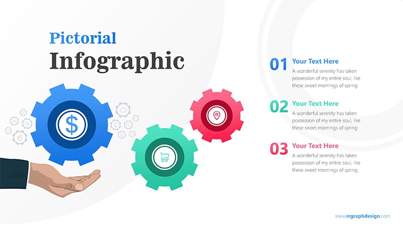 800x450 Sales Marketing Three Steps With Gear Infographic Presentation