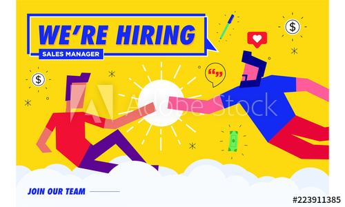 500x300 Job Recruiting Concept Vector Illustration Of God Creating Adam