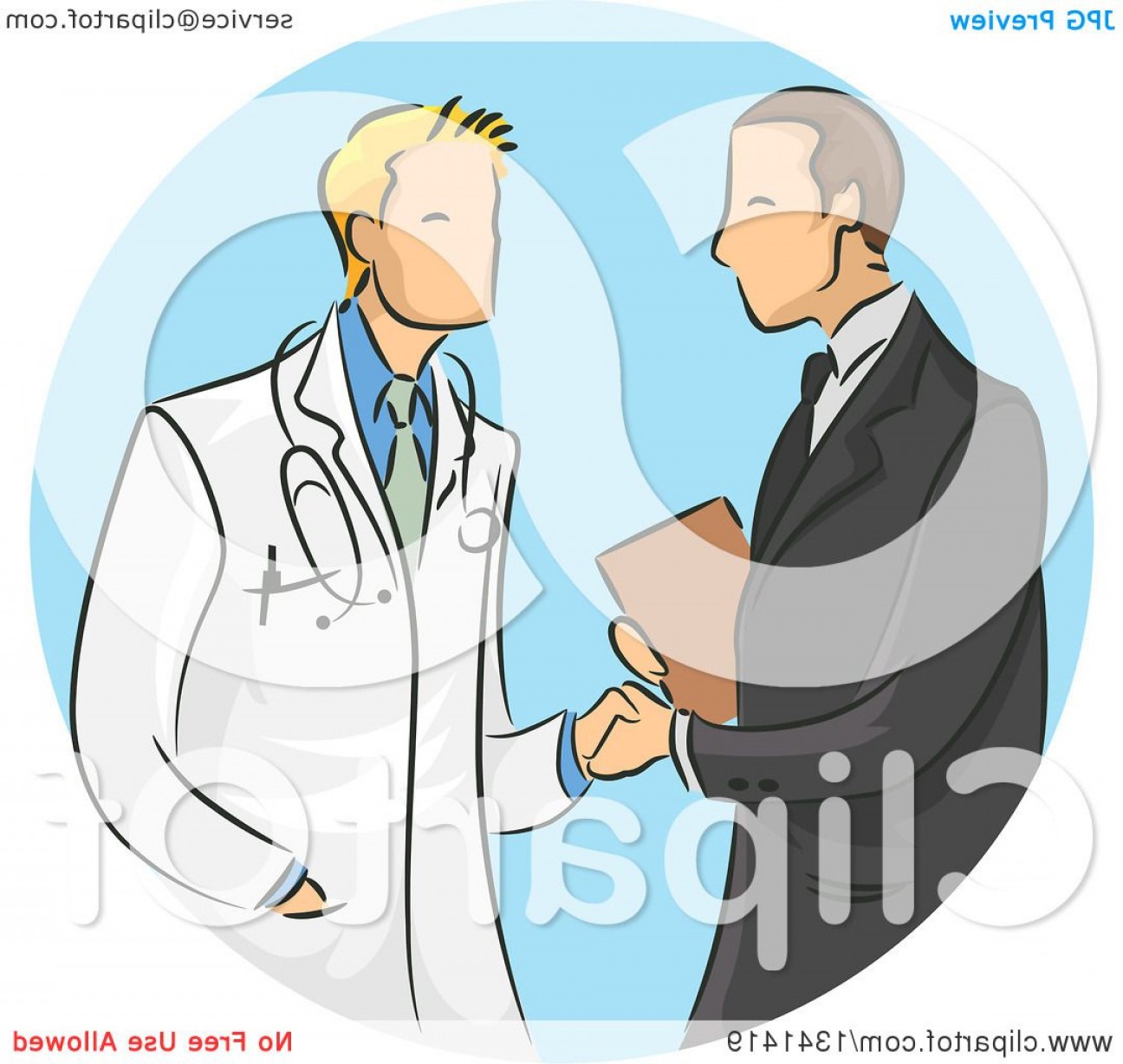 1296x1228 Sketched White Male Doctor Shaking Hands With A Medical Sales