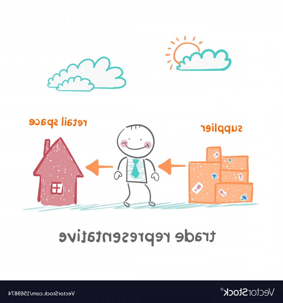 1200x1287 Trade Representative Is With The Product And Sales Vector Soidergi