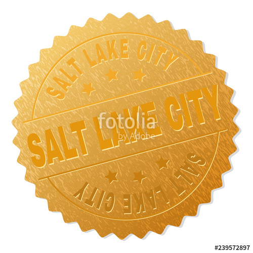 500x500 Salt Lake City Gold Stamp Reward Vector Gold Medal With Salt Lake