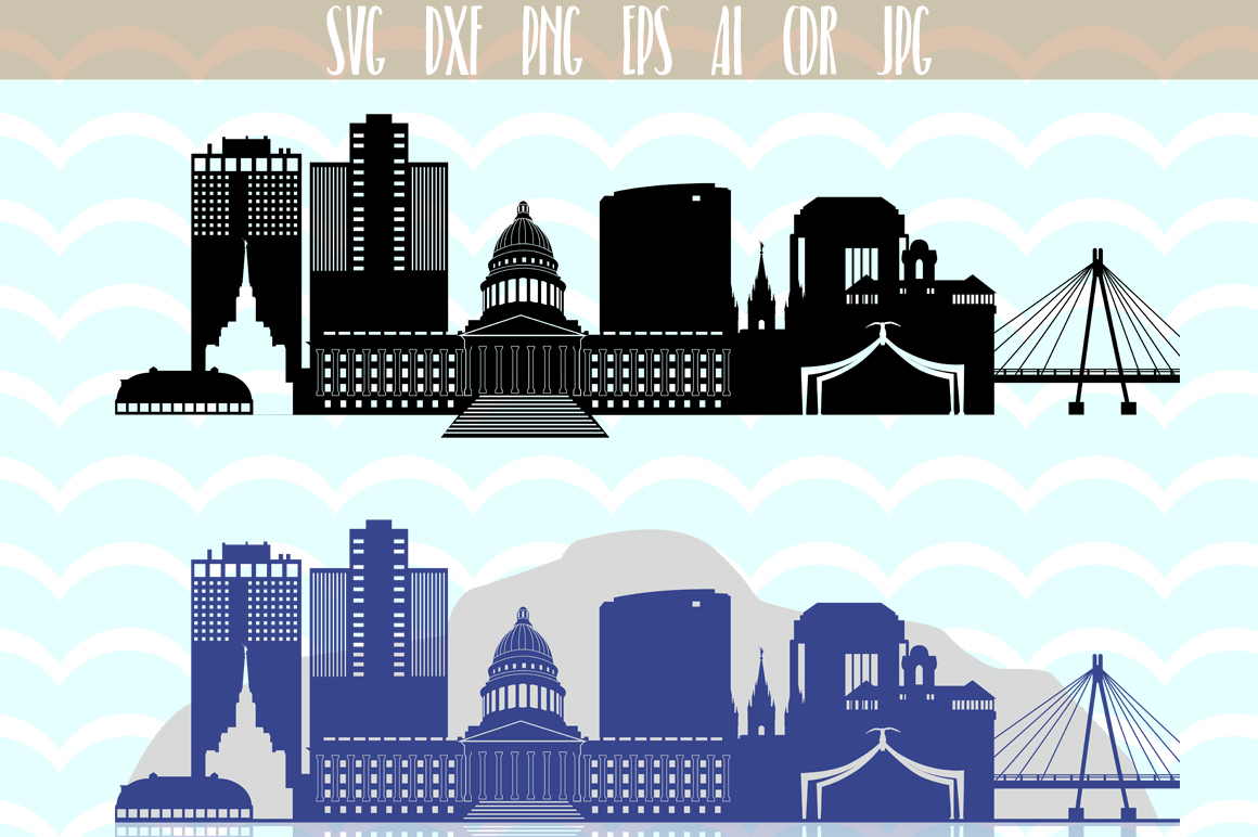1160x772 Salt Lake City Utah City Vector Skyline, Silhouette Usa
