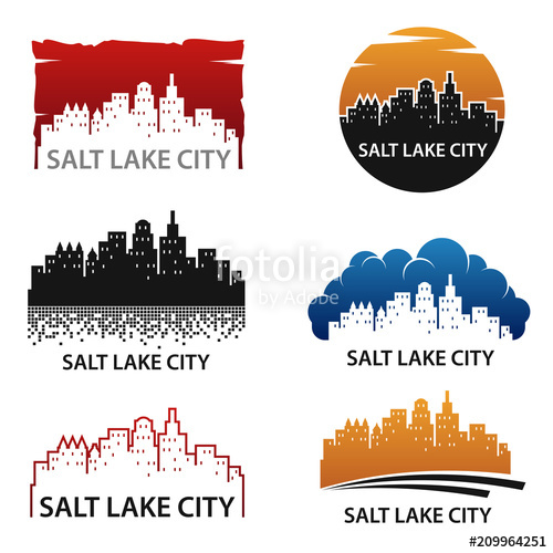 500x500 Salt Lake City Skyline Logo Vector Stock Image And Royalty Free