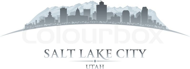 800x292 Salt Lake City Utah Skyline Stock Vector Colourbox
