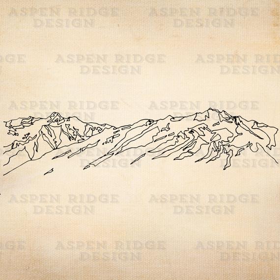 570x570 Wasatch Mountain Range Slc Line Clip Art Vector, Salt Lake City