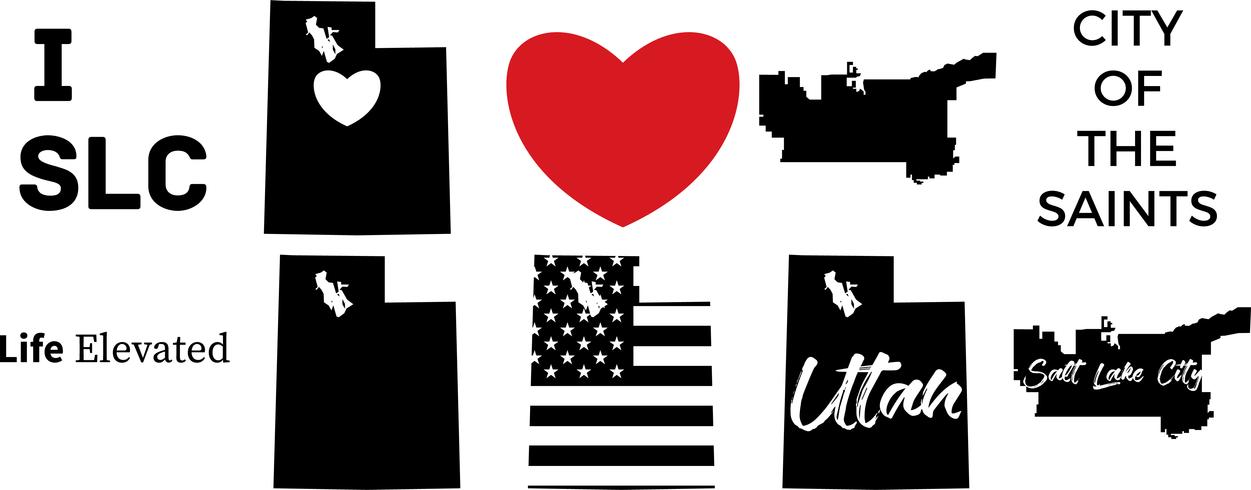 1251x490 Salt Lake City Utah Us Vector Map