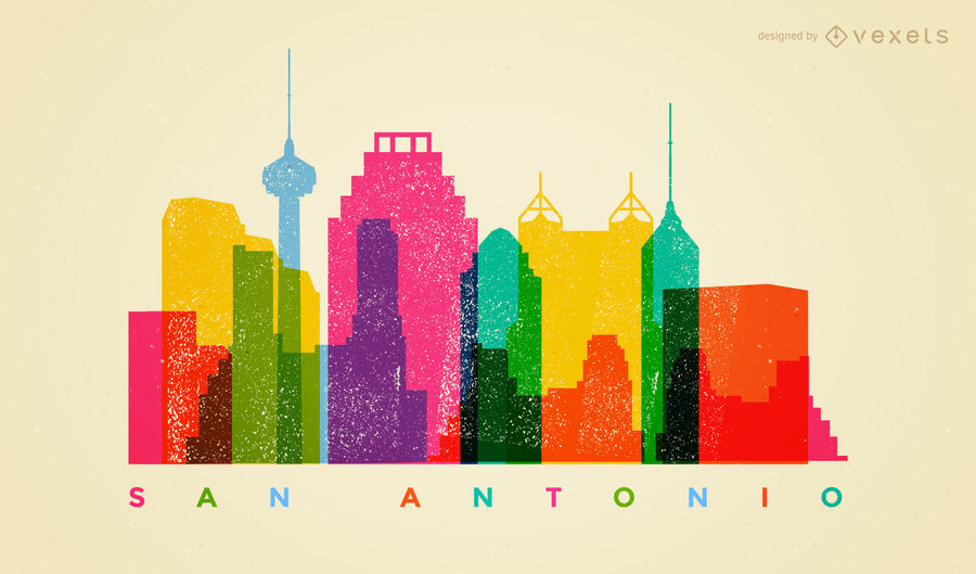 Colorful San Antonio Skyline 900x529 Colorful San Antonio Skyline