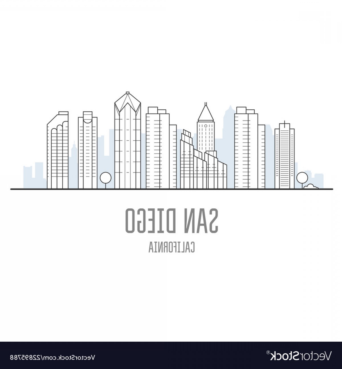 1200x1296 San Diego City Skyline Skyscrapers And Vector Catchsplace