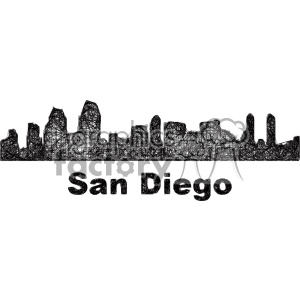300x300 Black And White City Skyline Vector Clipart Usa San Diego