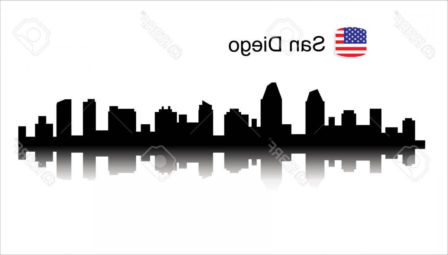 1560x888 Photostock Vector San Diego California Skyline Detailed Vector