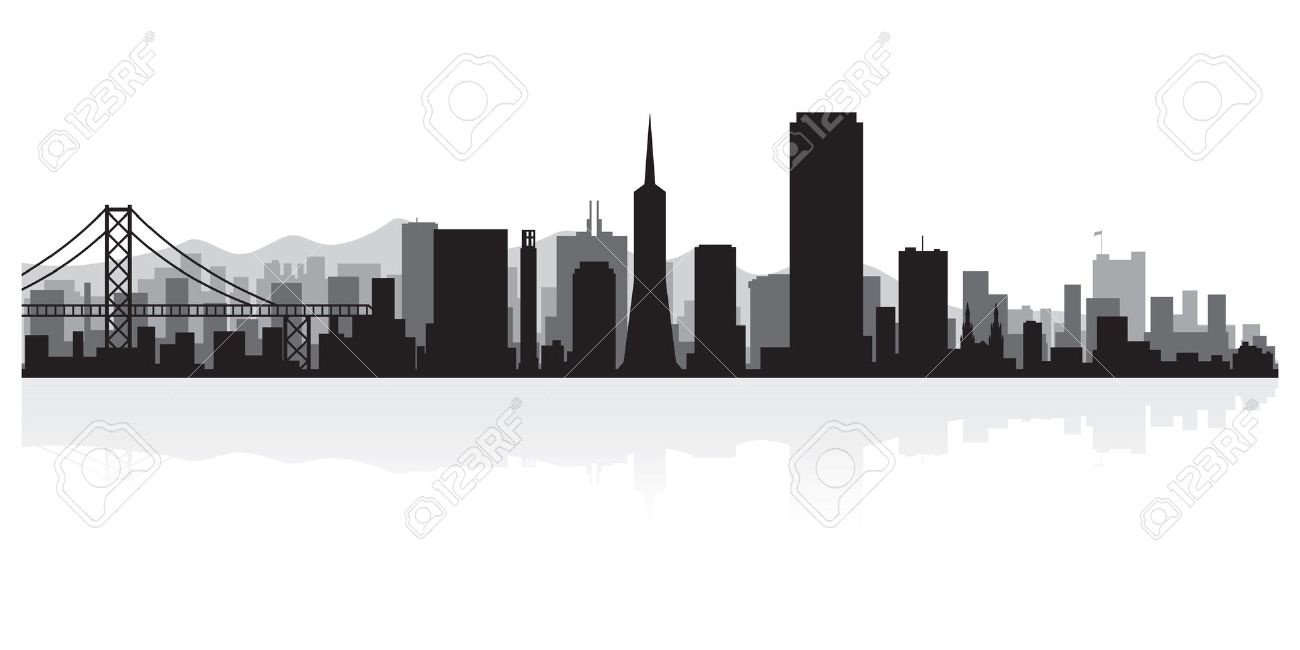 1300x650 San Francisco Skyline Silhouette Vector