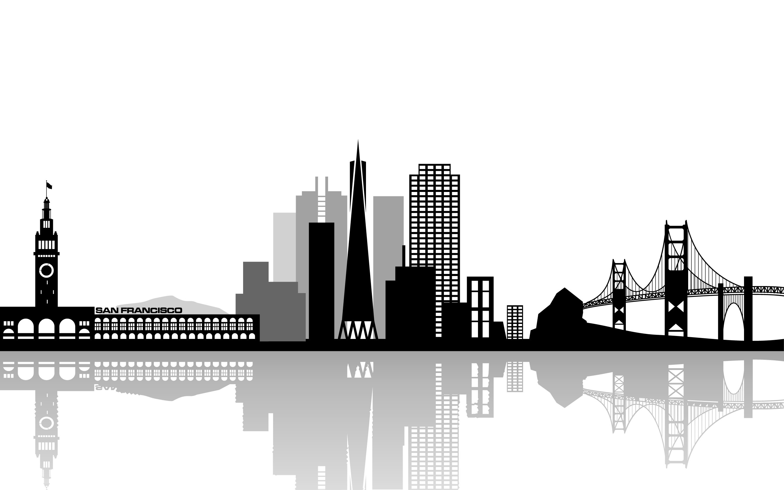 2667x1667 San Francisco Skyline Vector Clipart Images Gallery For Free