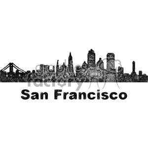 300x300 Black And White City Skyline Vector Clipart Usa San Francisco